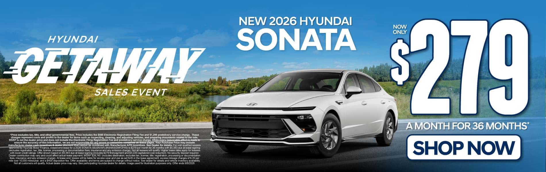 New 2026 Hyundai Sonata $279 a month for 36 months*