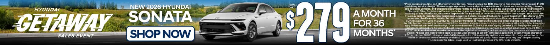 New 2026 Hyundai Sonata $279 a month for 36 months*