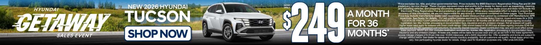 New 2026 Hyundai Tucson $249 a month for 36 months*