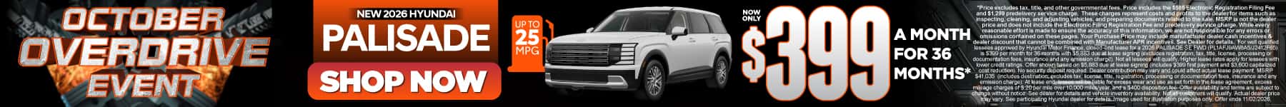New 2026 Hyundai Palisade $399 a month for 36 months*