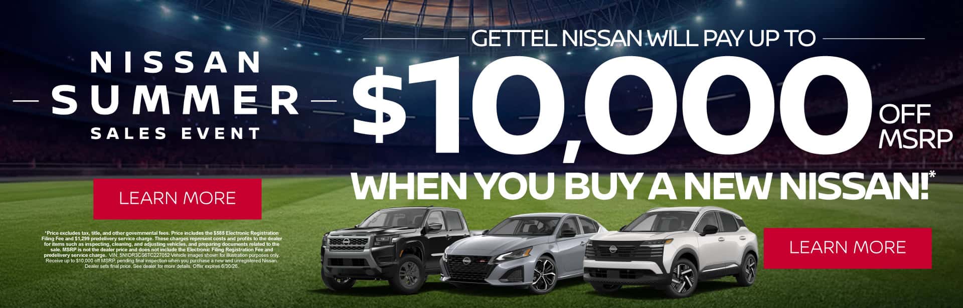 Gettel Nissan Will Pay Up To $10,000 Off MSRP WHEN YOU BUY A NEW NISSAN!*