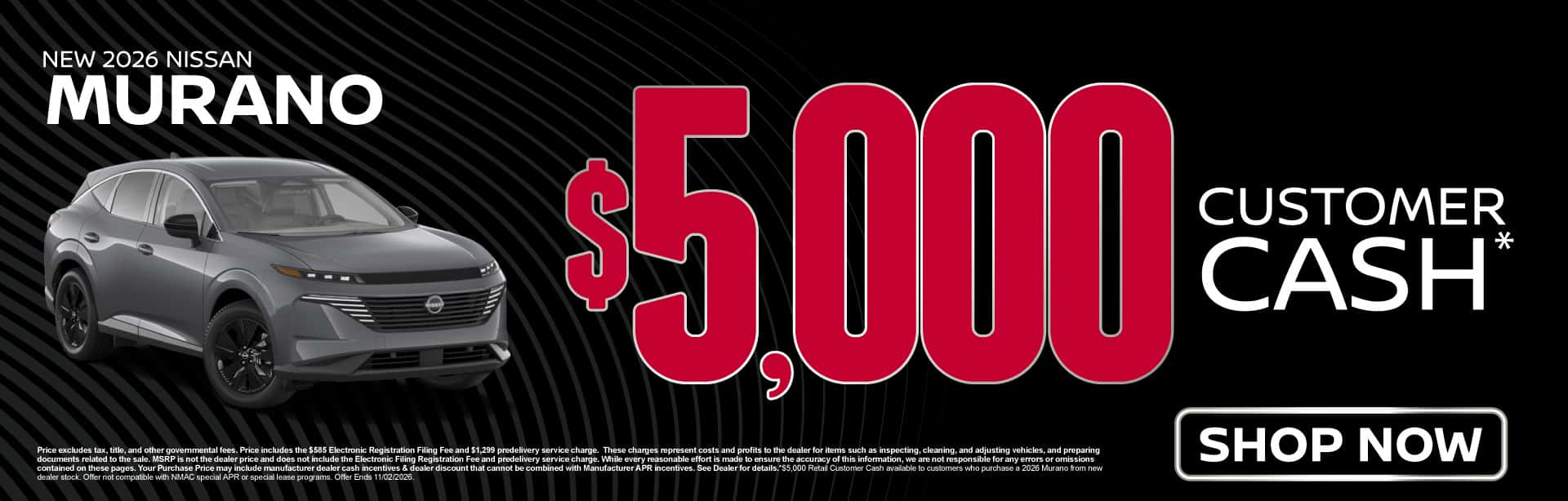 New 2026 Nissan Murano $5,000 Customer Cash*