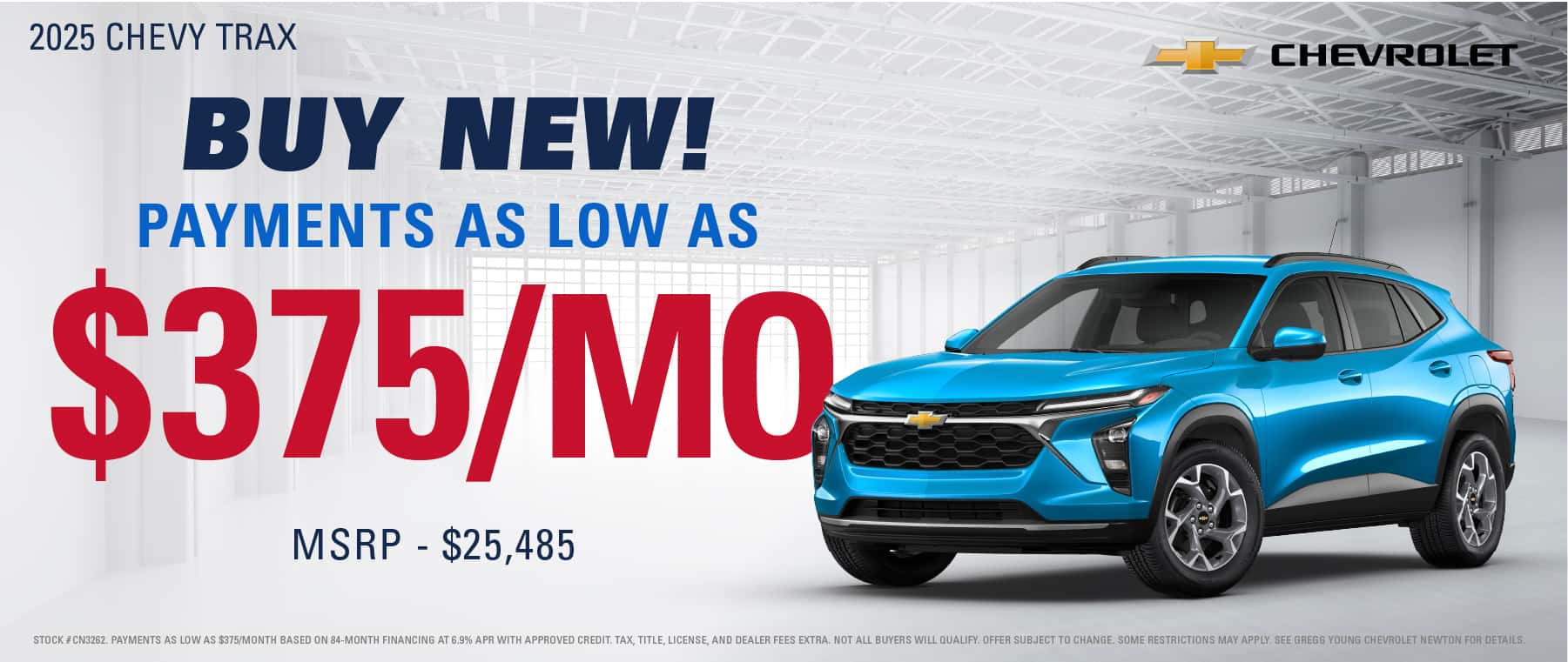 2025 CHEVY TRAX PAYMENTS AS LOW AS 375 PER MONTH