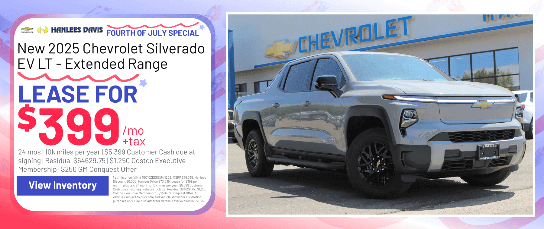 New 2025 Chevrolet Silverado EV LT - Extended Range Special