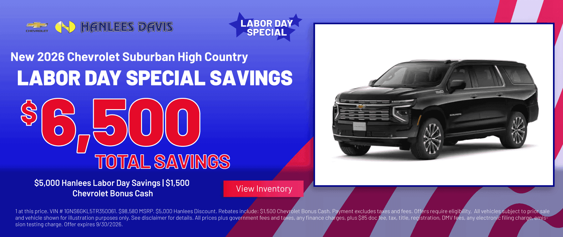 New 2026 Chevrolet Suburban High Country Special