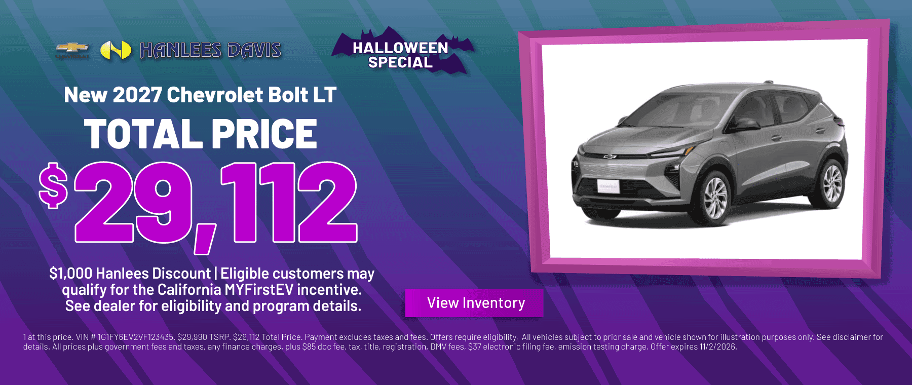 New 2027 Chevrolet Bolt LT Special