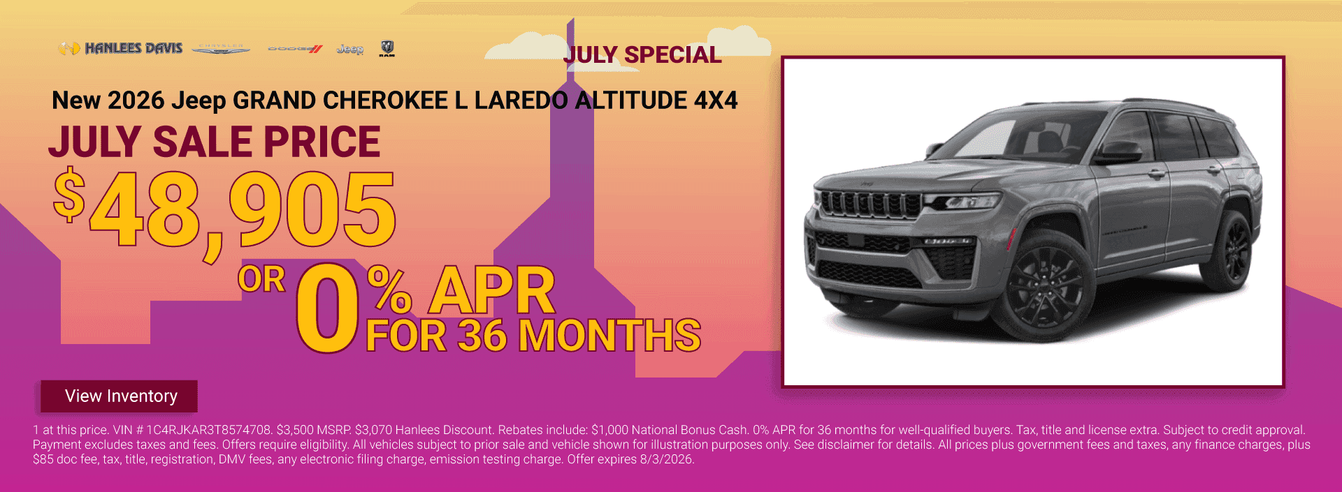 New 2026 Jeep GRAND CHEROKEE LIMITED RESERVE 4X4 Special