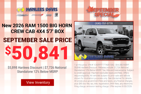 NEW 2026 RAM 1500 BIG HORN CREW CAB 4X4 5'7' BOX