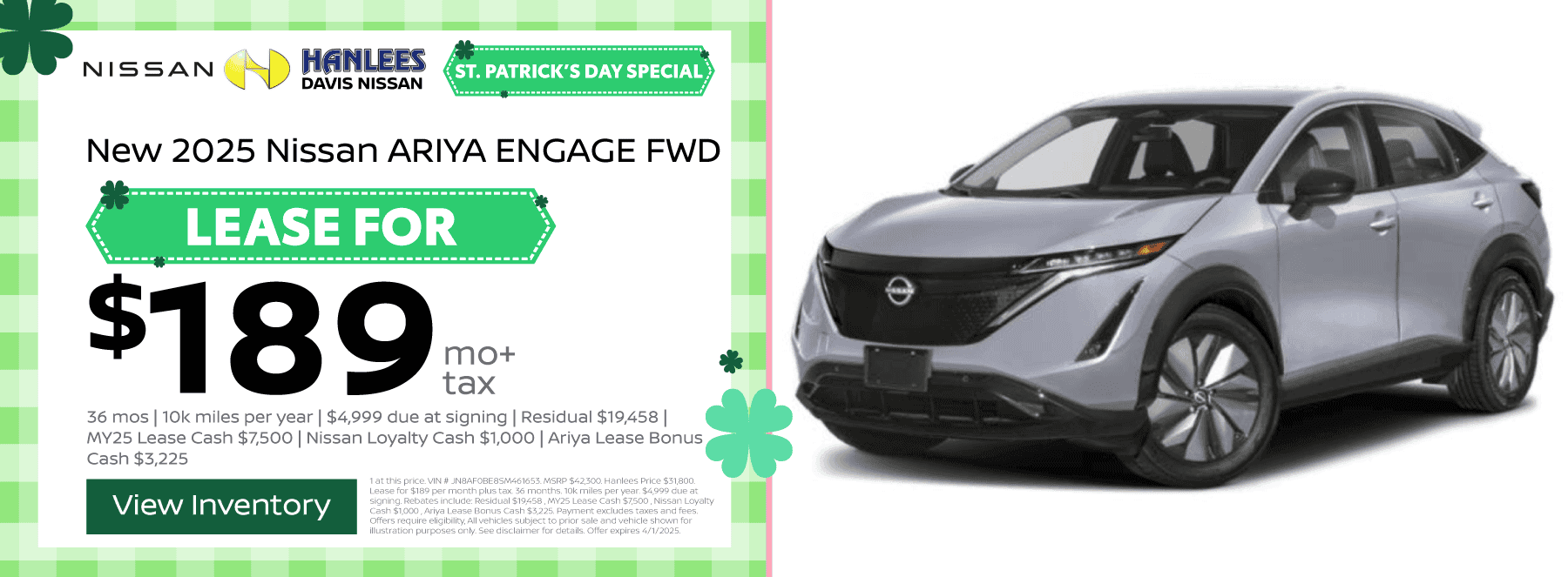 New 2025 Nissan ARIYA ENGAGE FWD Special