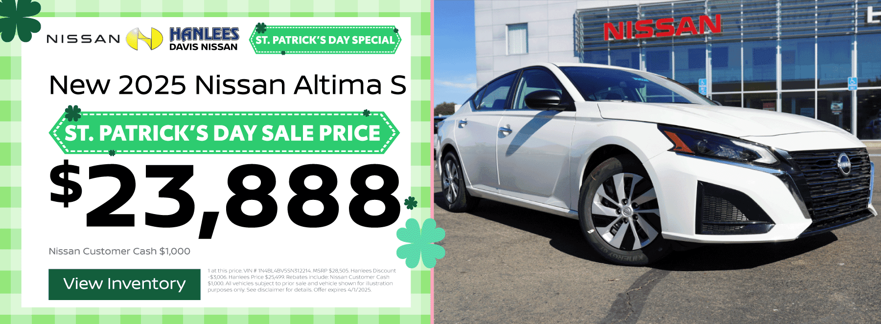 New 2025 Nissan Altima S Special