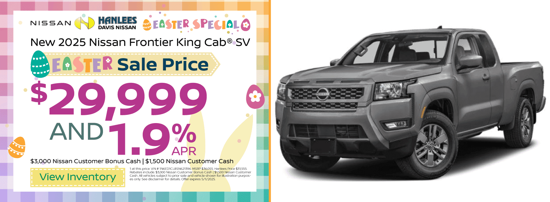 New 2025 Nissan Frontier King Cab® SV Special