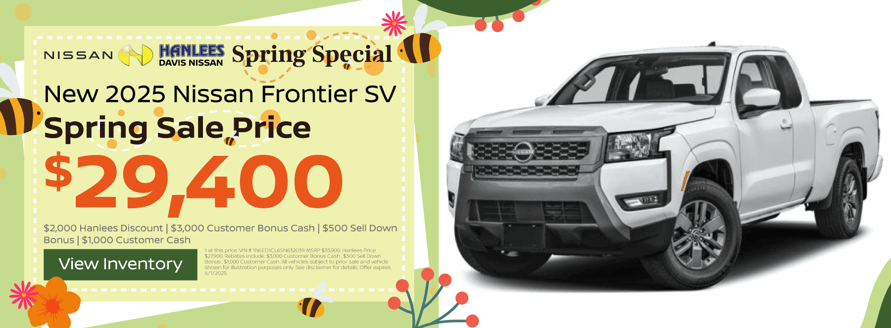 New 2025 Nissan Frontier SV Special