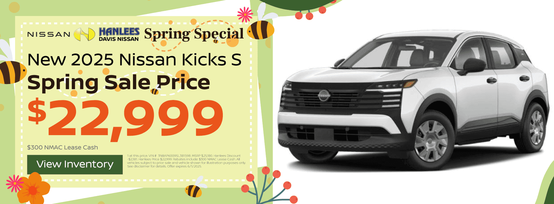 New 2025 Nissan Kicks S Special