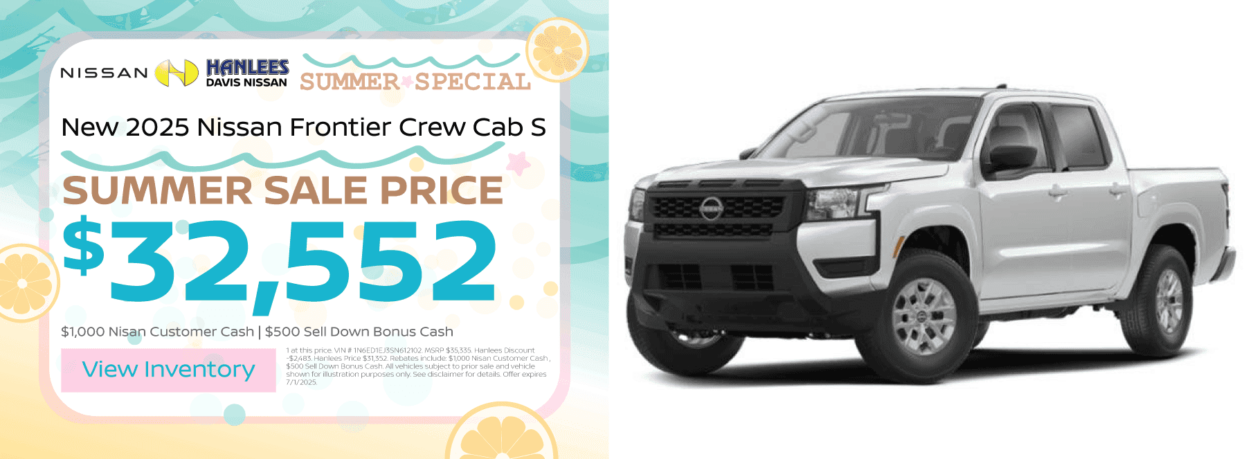 New 2025 Nissan Frontier Crew Cab S Special