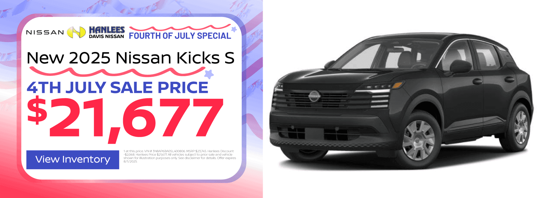 New 2025 Nissan Kicks S Special