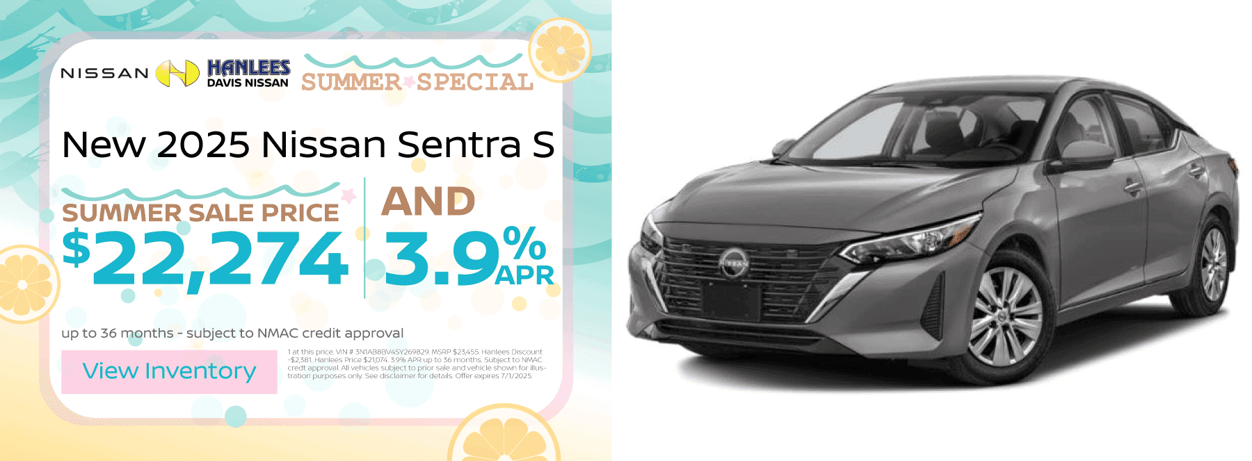 New 2025 Nissan Sentra S Special