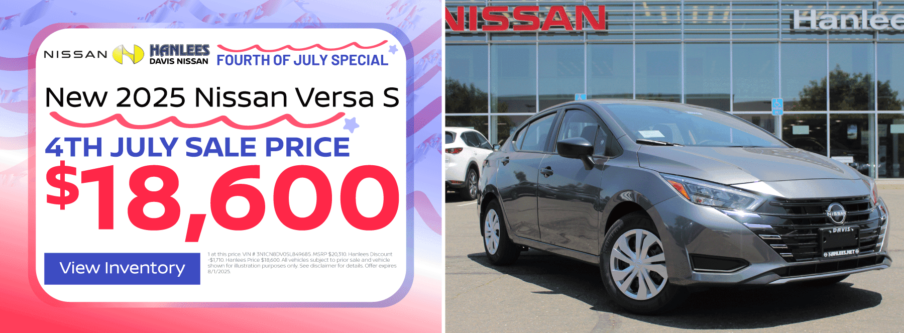 New 2025 Nissan Versa S Special