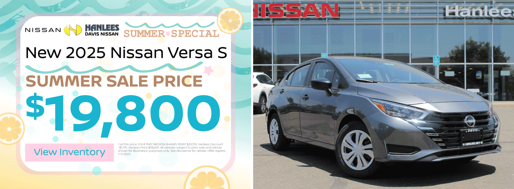 New 2025 Nissan Versa S Special
