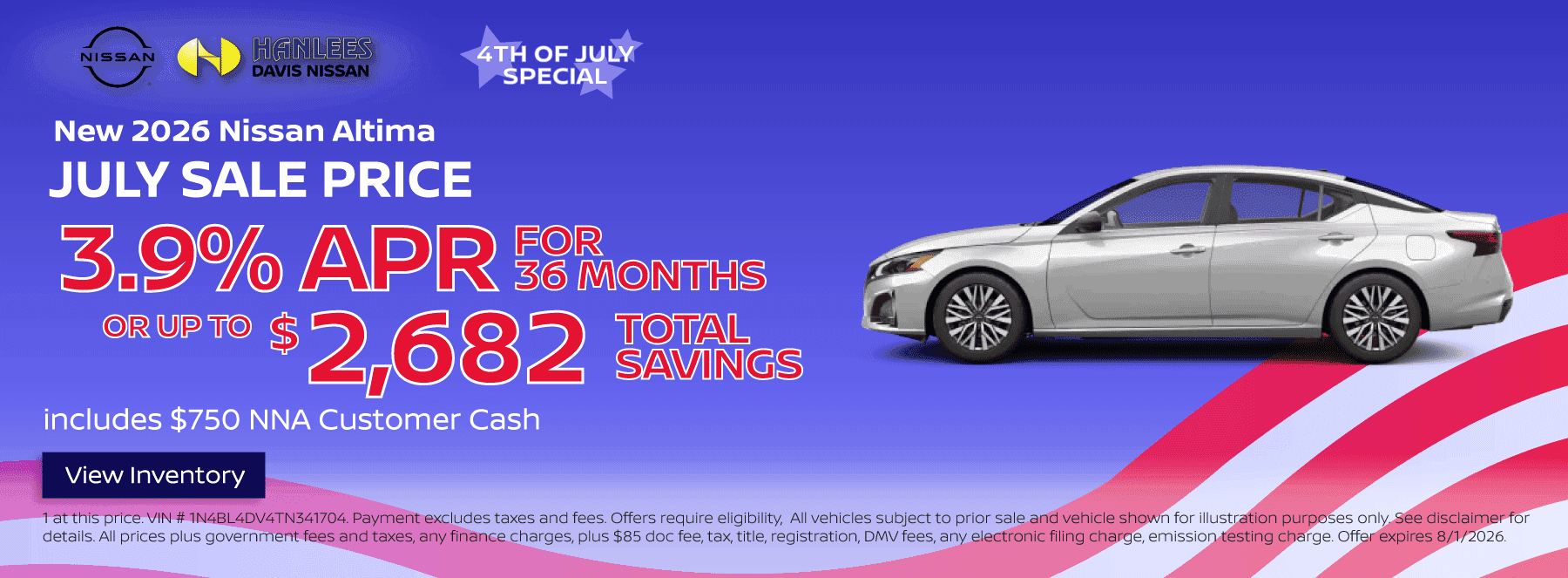 New 2026 Nissan Altima Special