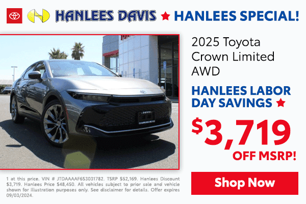 Current New Toyota Specials Offers | Hanlees Davis Toyota