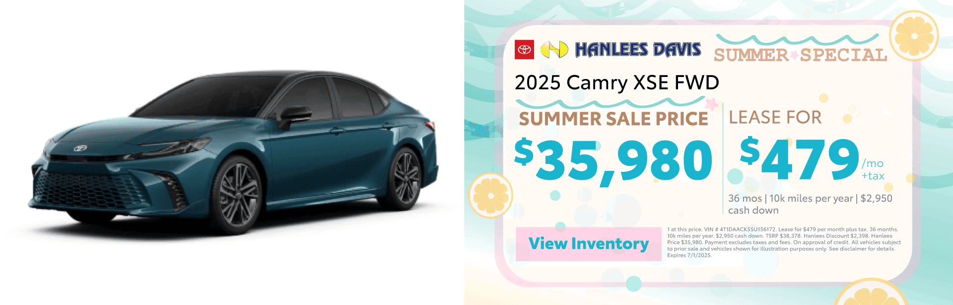 2025 Camry XSE FWD Special