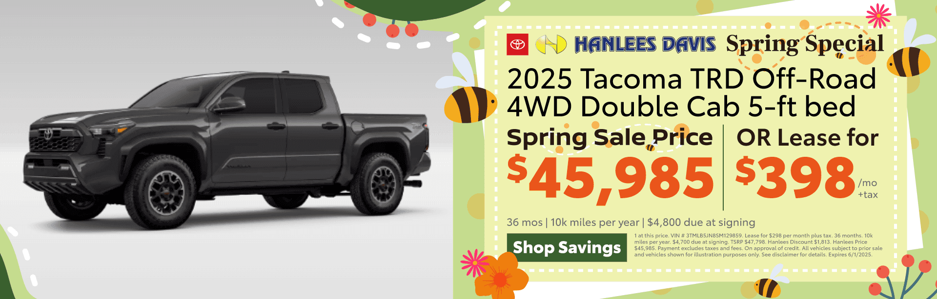 2025 Tacoma TRD Off-Road 4WD Double Cab 5-ft bed Special