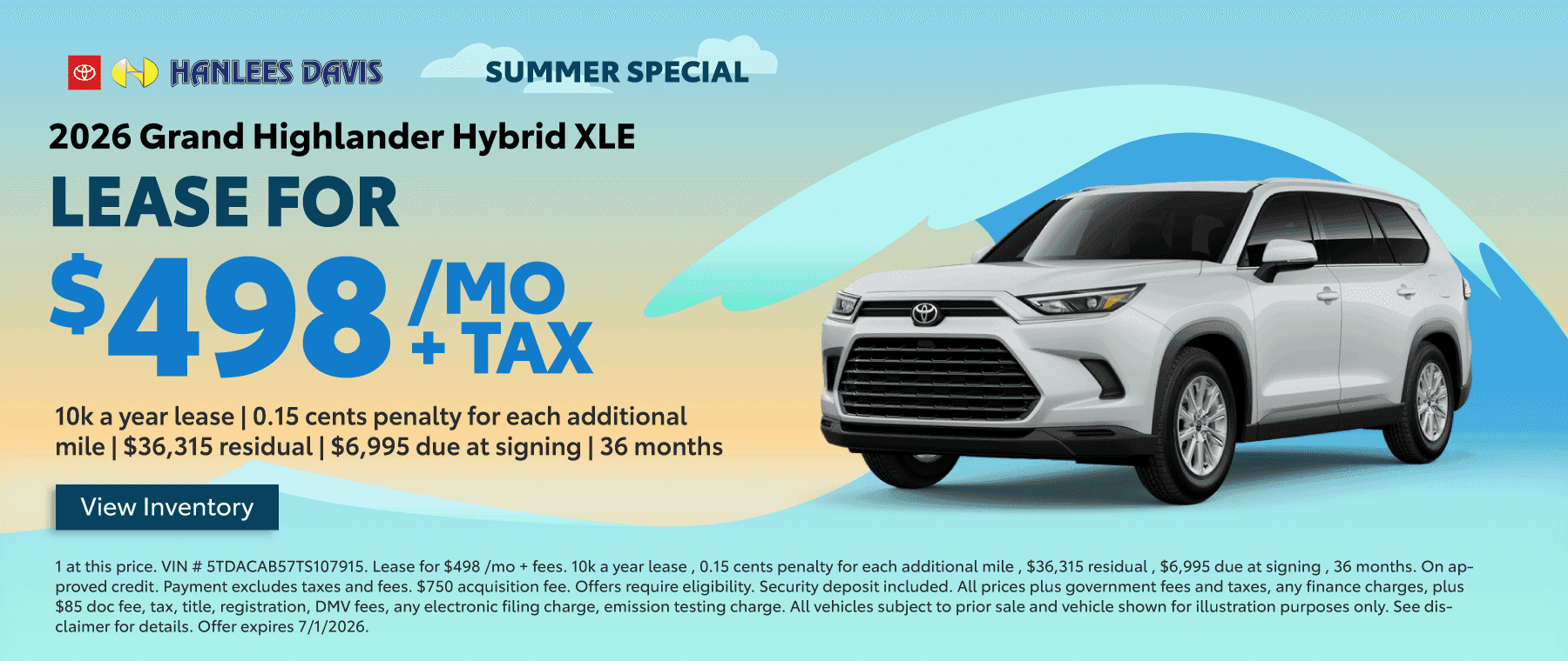 2026 Grand Highlander Hybrid XLE Special