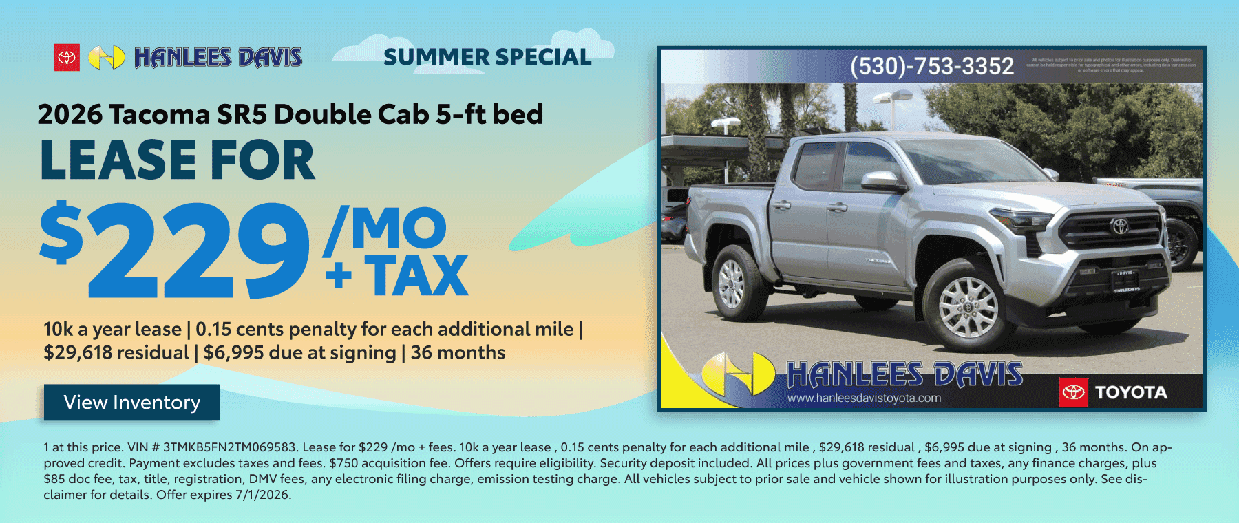 2026 Tacoma SR5 Double Cab 5-ft bed Special