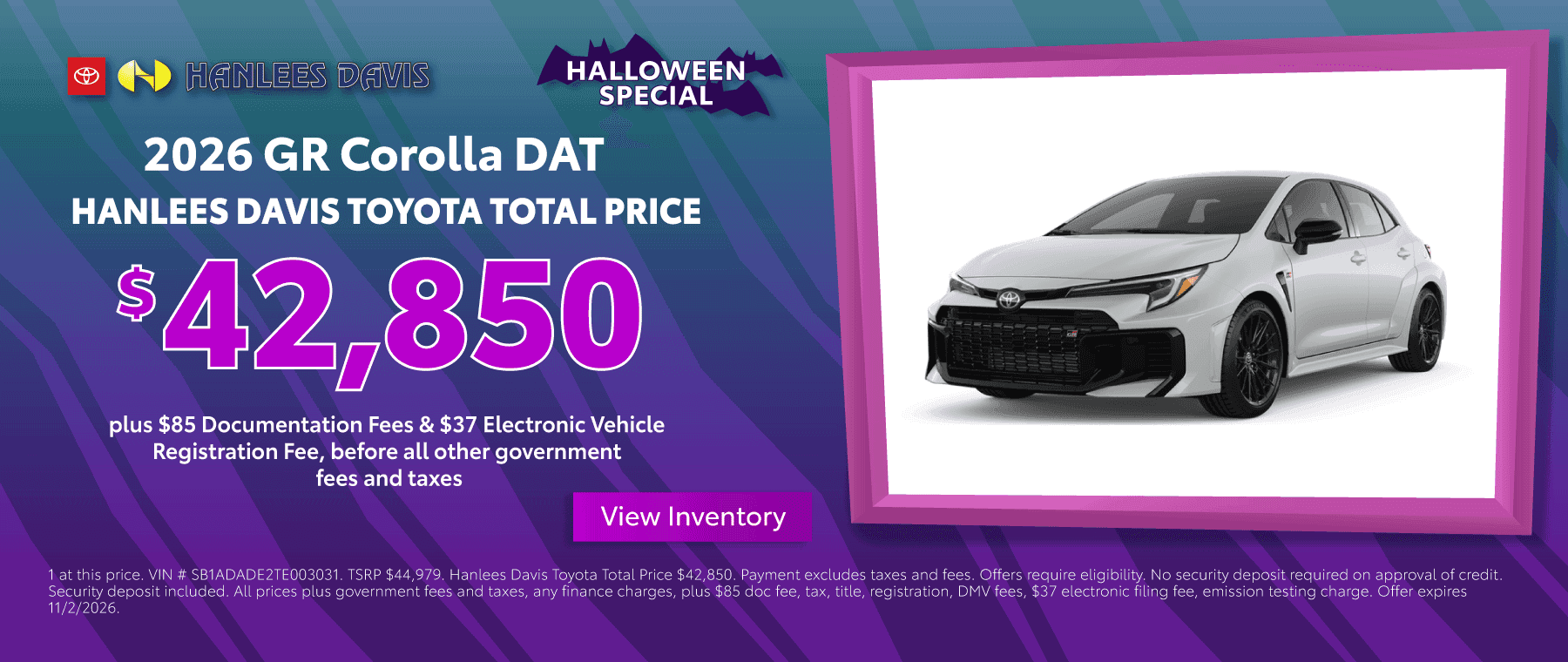 2026 GR Corolla DAT Special