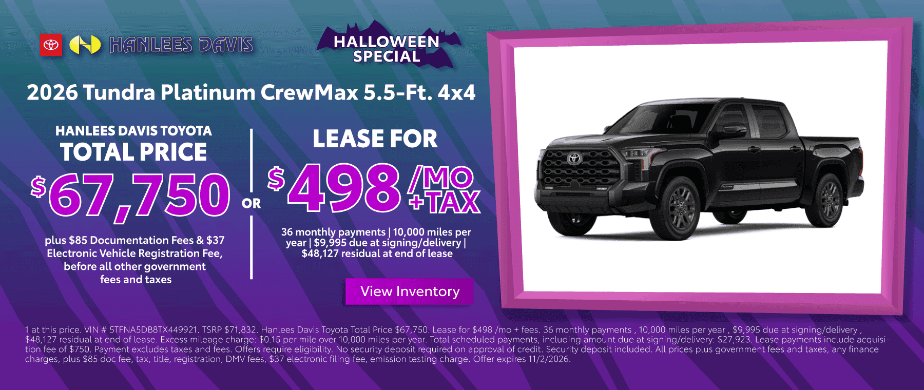 2026 Tundra Platinum CrewMax 5.5-Ft. 4x4 Special