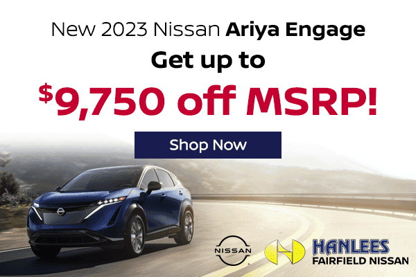Save up to $9,750 off MSRP on select New 2023 Nissan Ariya Engage