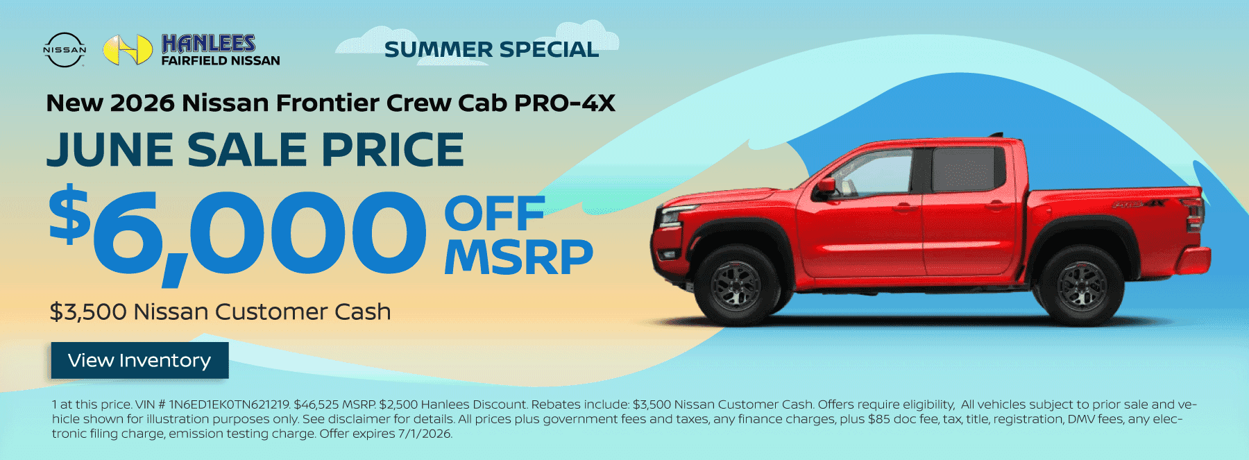 New 2026 Nissan Frontier Crew Cab PRO-4X Special