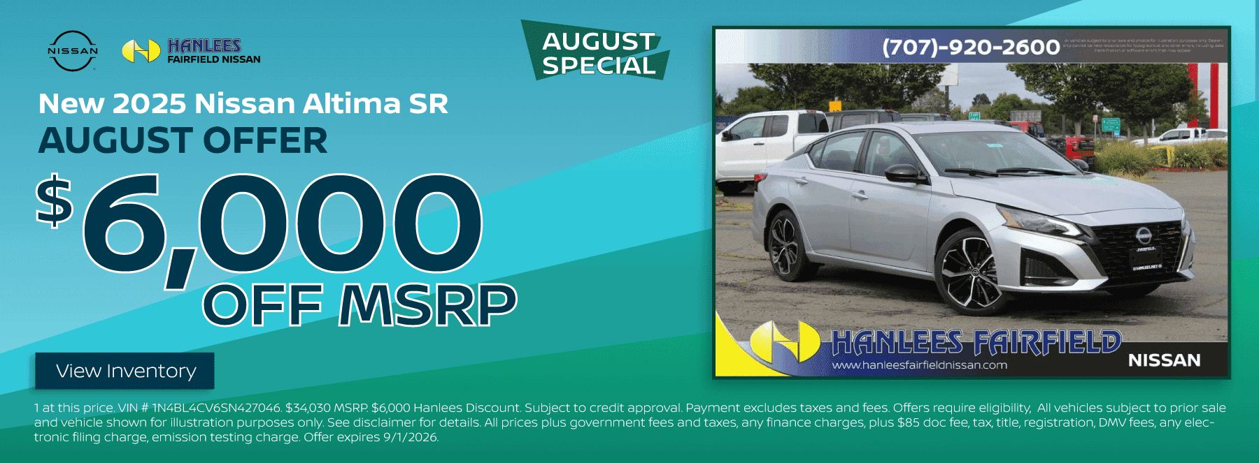 New 2025 Nissan Altima SR Special