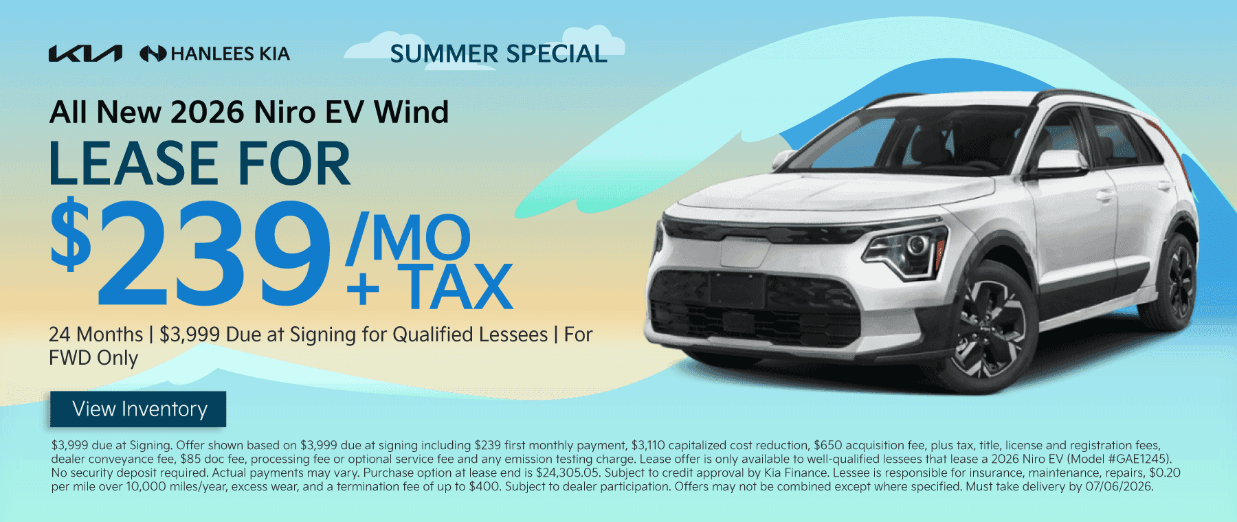 All New 2026 Niro EV Wind Special