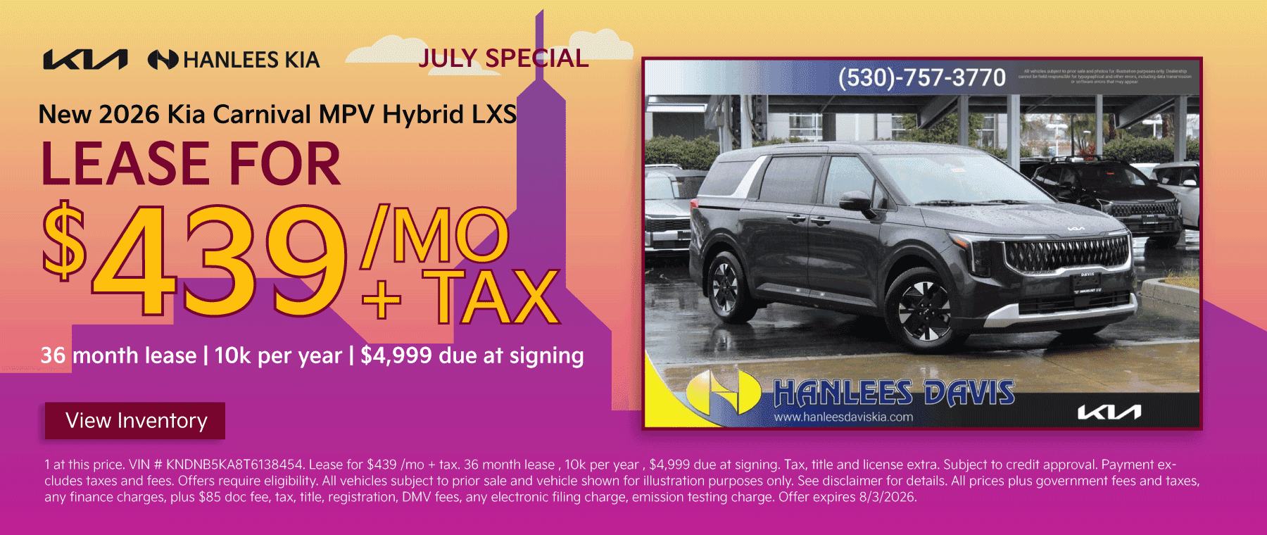 New 2026 Kia Carnival MPV Hybrid LXS Special