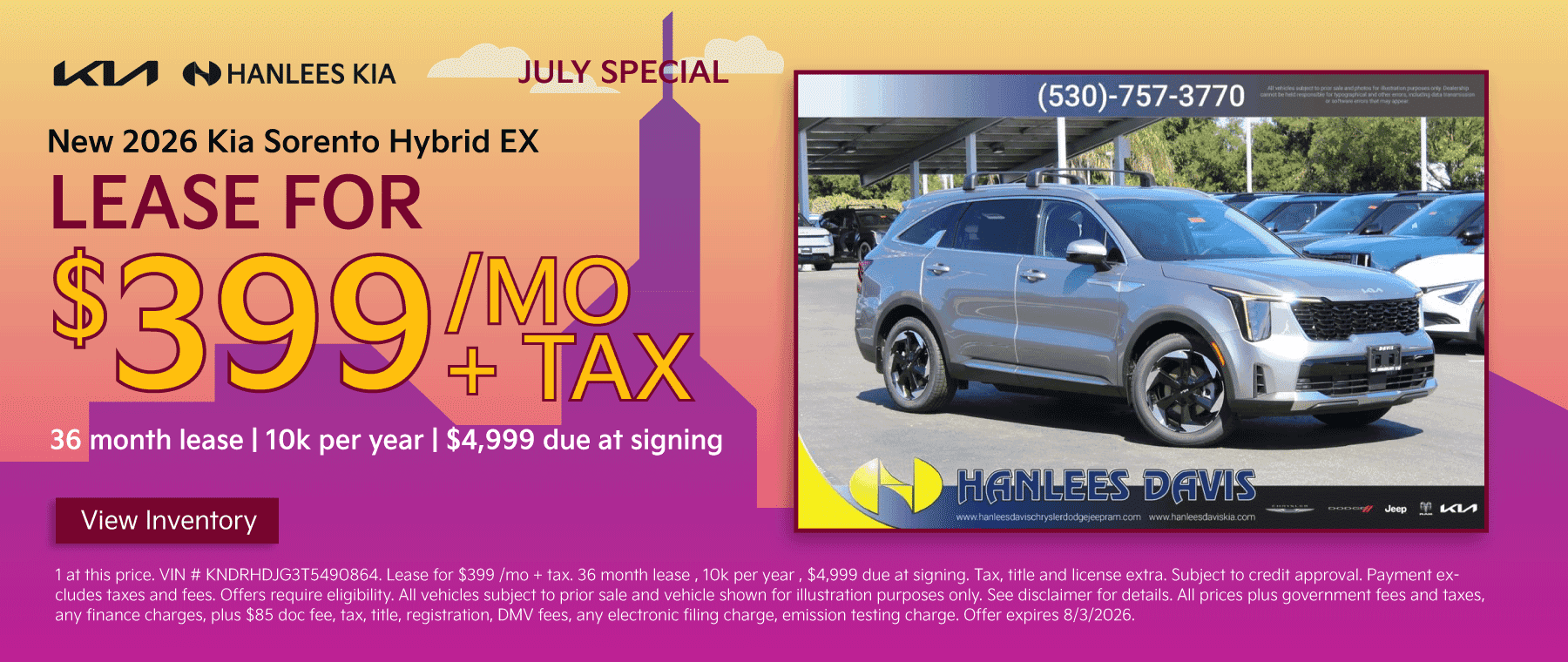 New 2026 Kia Sorento Hybrid EX Special