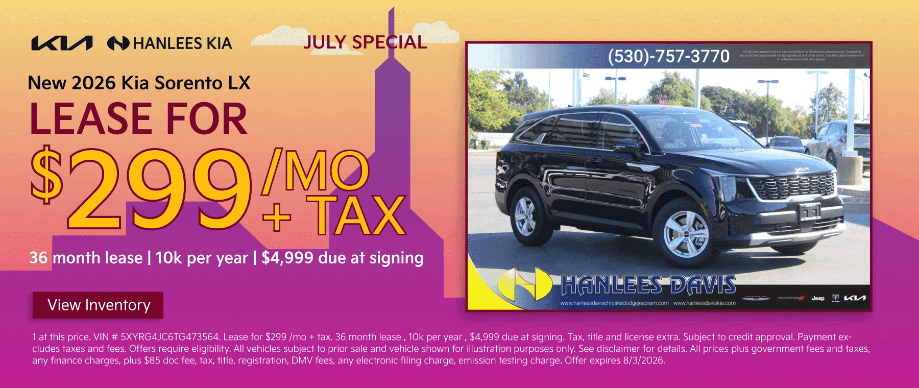 New 2026 Kia Sorento LX Special