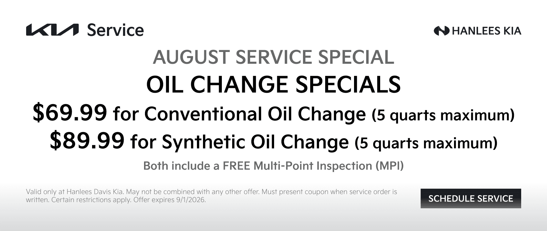 Oil Change Special