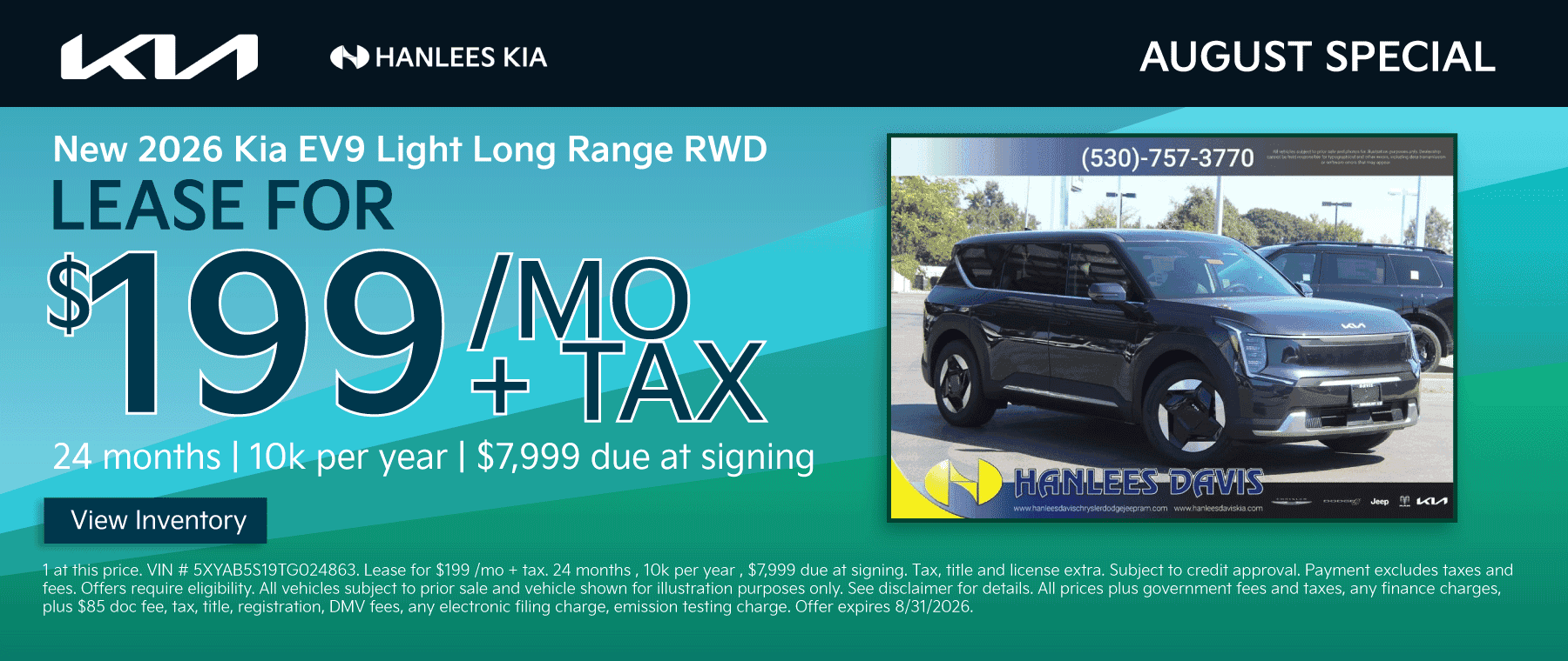 New 2026 Kia EV9 Light Long Range RWD Special