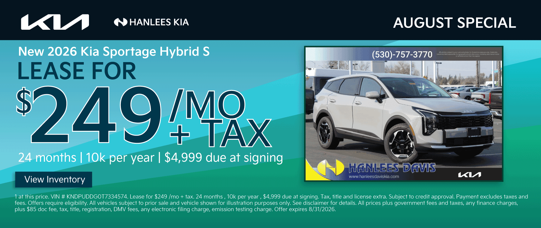 New 2026 Kia Sportage Hybrid S Special