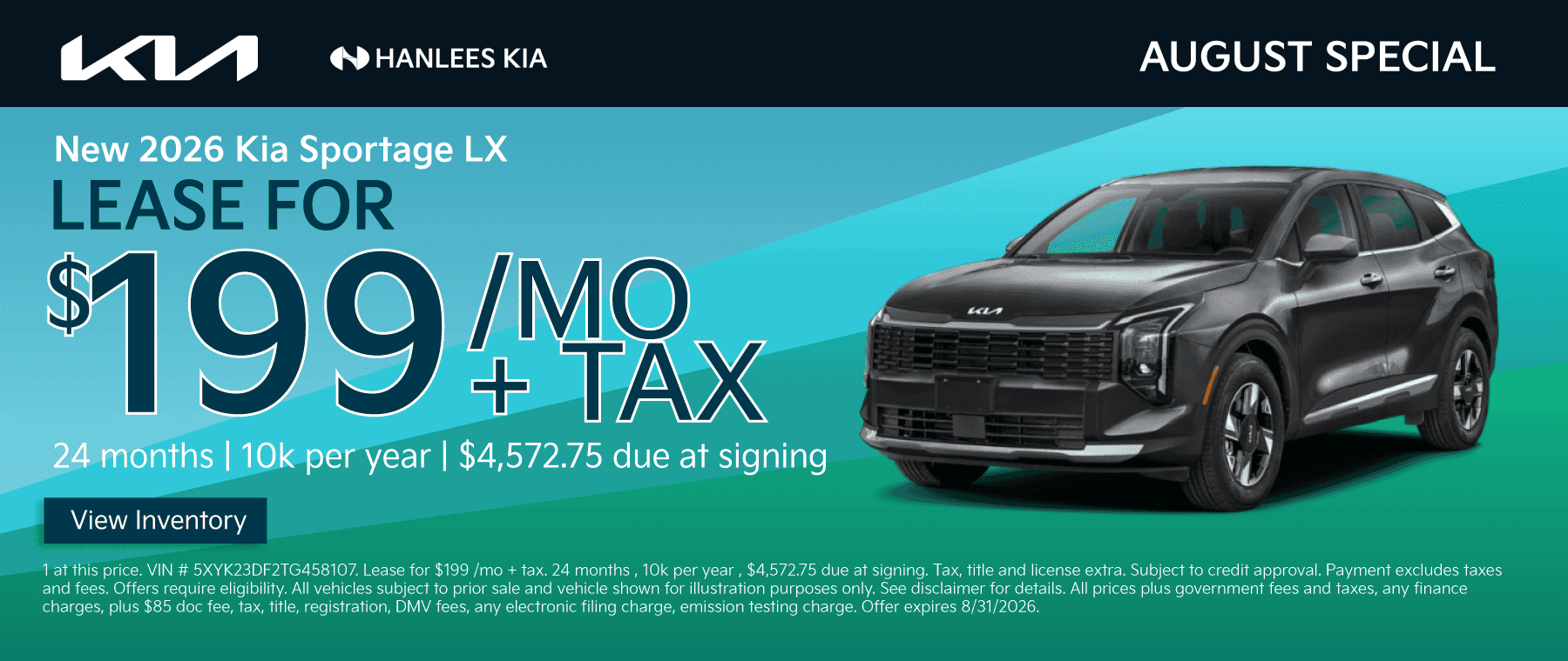 New 2026 Kia Sportage LX Special