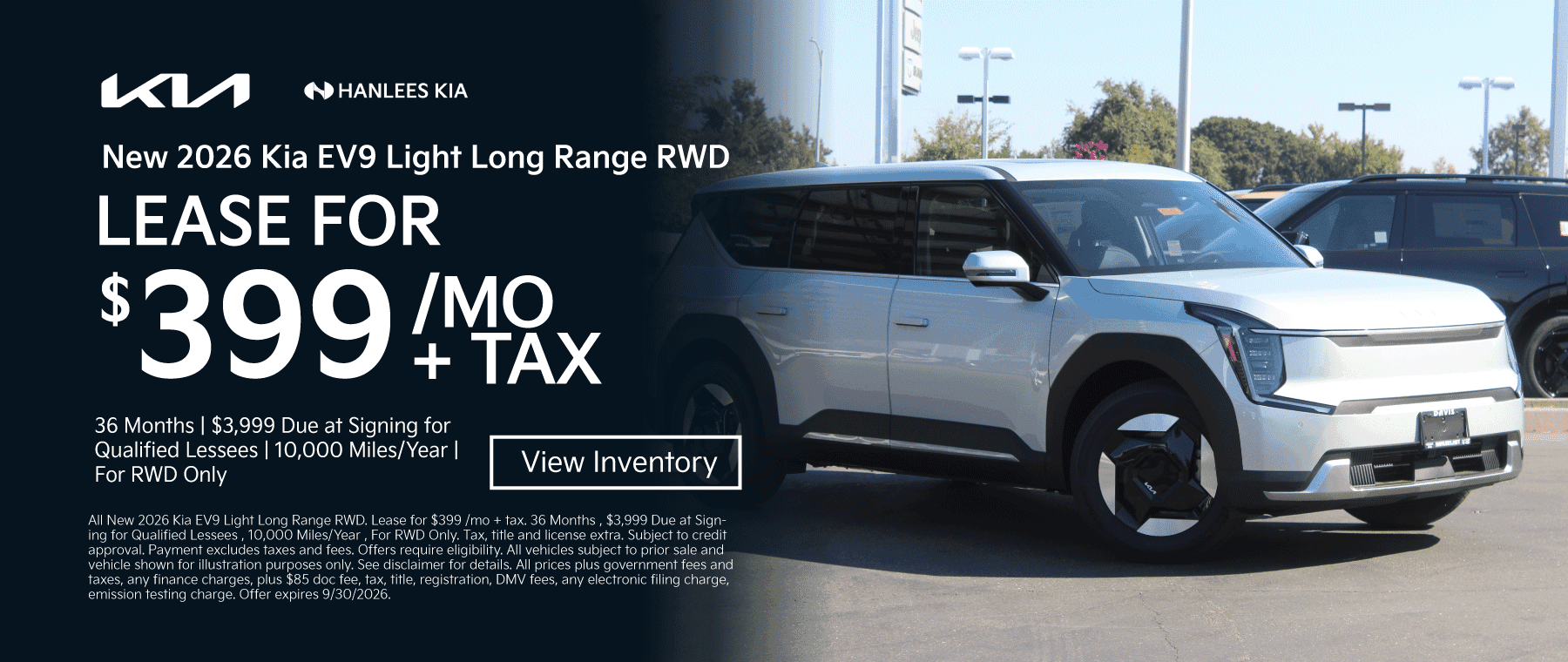 New 2026 Kia EV9 Light Long Range RWD Special