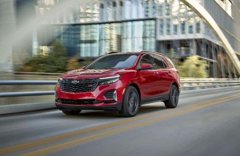 Red 2024 Chevy Equinox Front on a City Street
