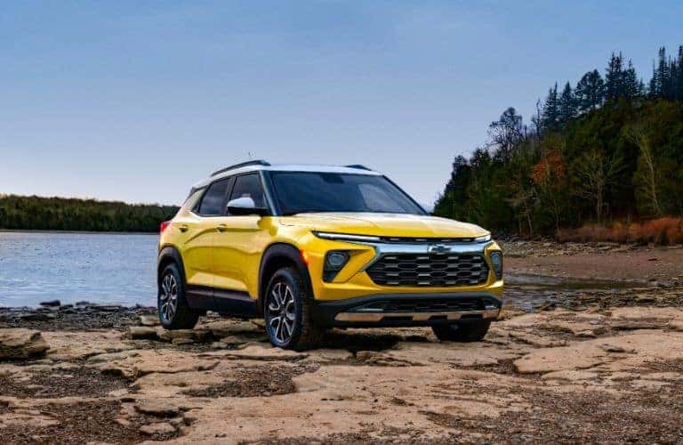 Yellow 2024 Chevy Trailblazer on a Beach