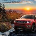 Jeep Compass with Sunset Background