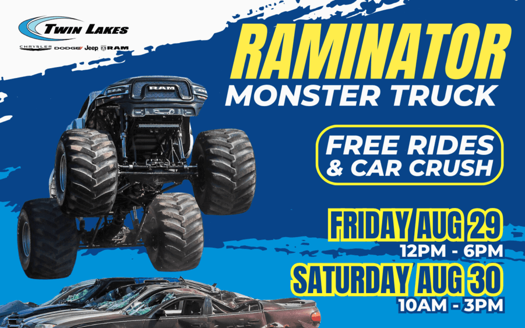 Raminator Monster Truck at Twin Lakes CDJR in Monticello, IN
