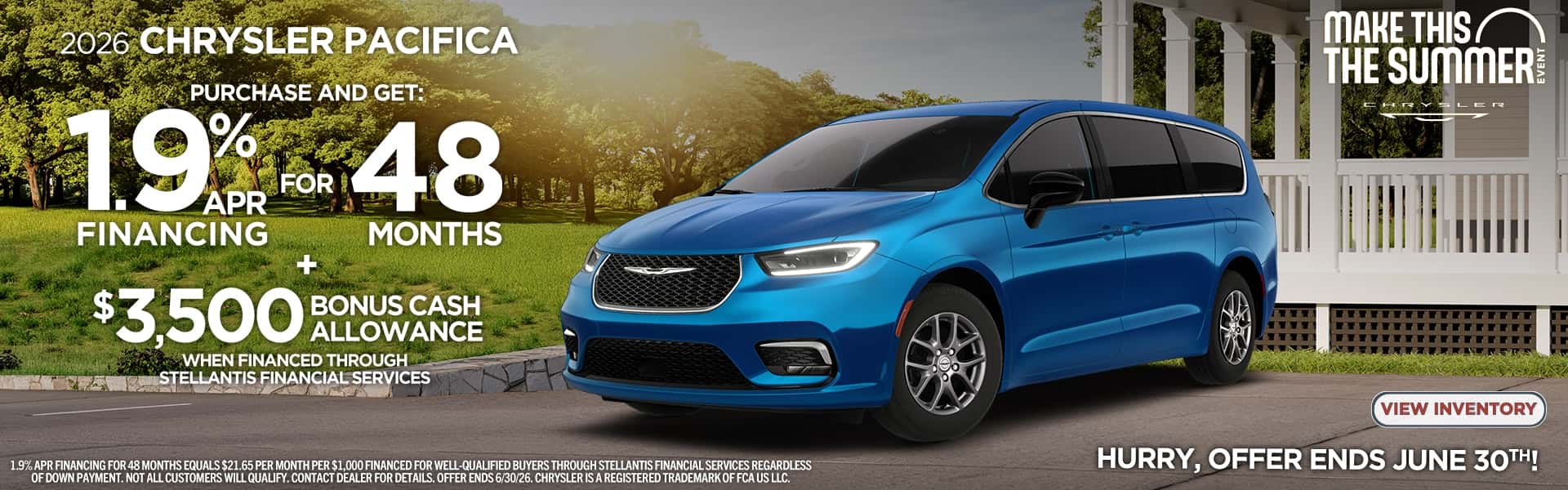 2026 Chrysler Pacifica 1.9% APR - Make This The Summer Event