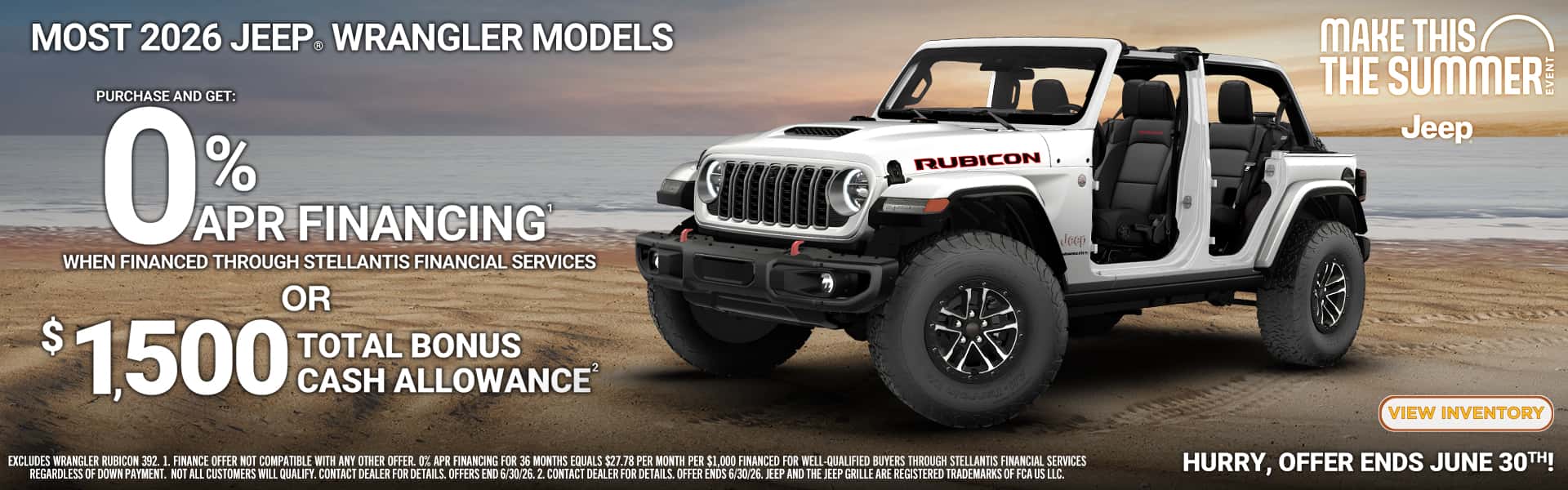 2026 Jeep Wrangler 0% APR - Make This The Summer Event