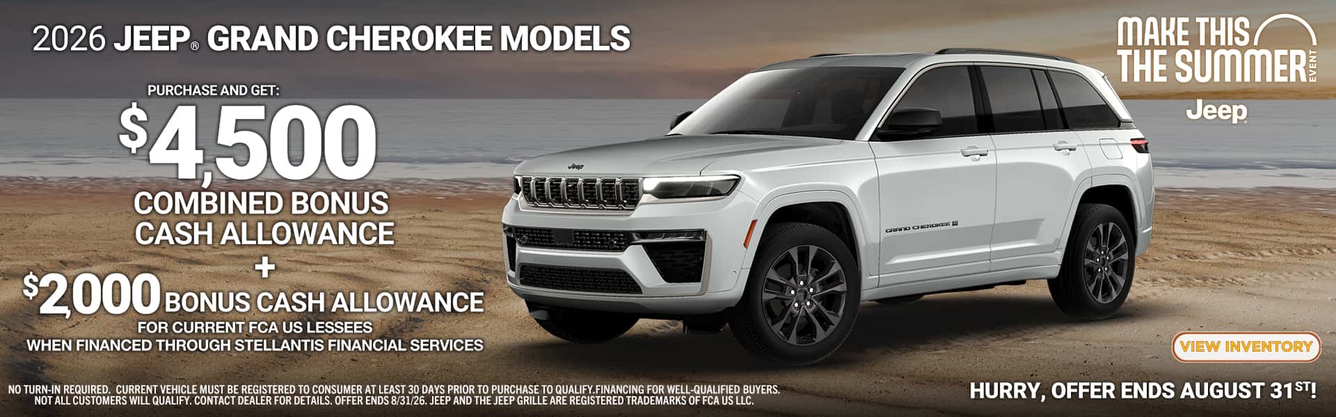 Make This The Summer Event - Jeep Grand Cherokee $6500 Bonus Cash