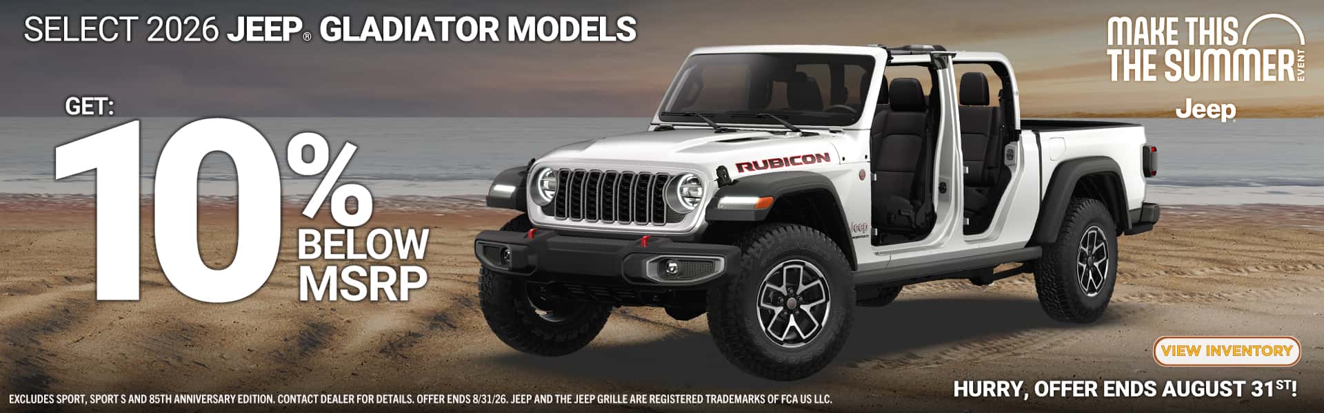 Make This The Summer Event - Jeep Gladiator 10% Below MSRP